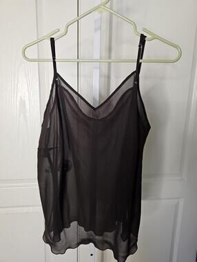 Notations Woman Black Sheer Camisole Top Size 1X